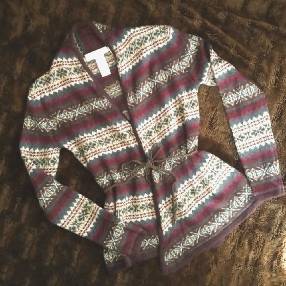 H&M L.O.G.G. Label of Grounded Goods Open Belted Cardigan - Size Small